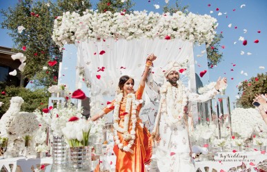Jonathan Ivy Couple ties the knot - Indian outdoor wedding