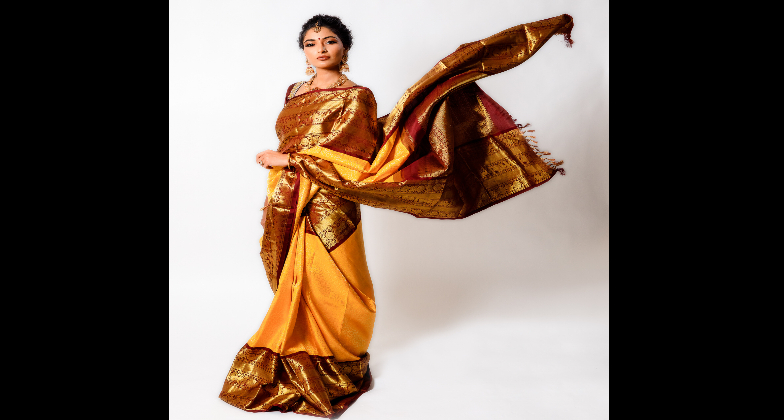 Indian Clothing_AARIAH by Sabbineni_native brown and yello